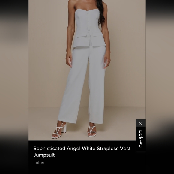 Lulus Pants - Lulus white vested jumpsuit